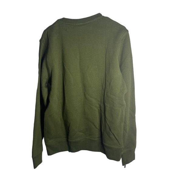 Nike Sweatshirt Men's M Swoosh Logo Crew 839667-327 Olive Green Military New - Picture 2 of 6